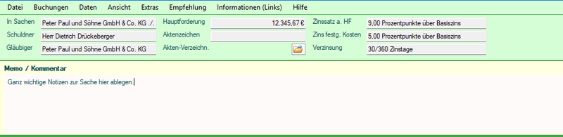 Arbeitsbereich Journalansicht 020 Memo