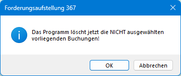 Automatische Buchung vorliegende Buchungen löschen 070