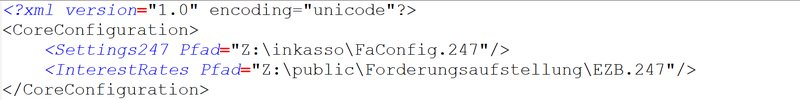 Beispieleinstellungen für Konfigurationsdatei Core367.ini